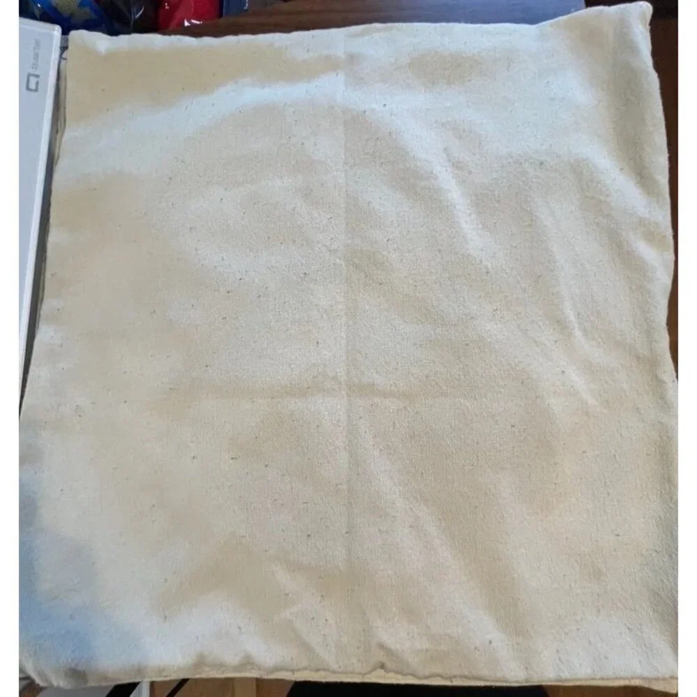 Boho Punch Needle Yarn Pillow Case Tan Bold Abstract Textile Art Indie Folk 80s